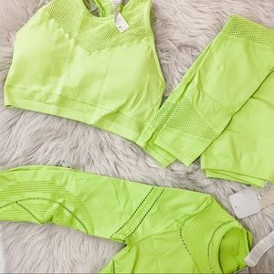 Fabletics 3 piece outfit - NEON Green